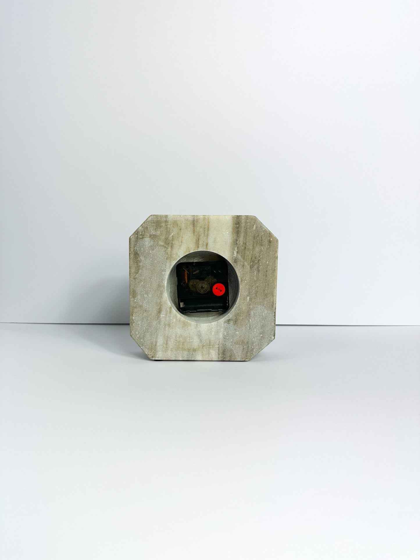 Tan Cream and Brown Marble Clock