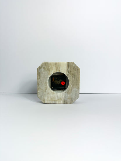 Tan Cream and Brown Marble Clock