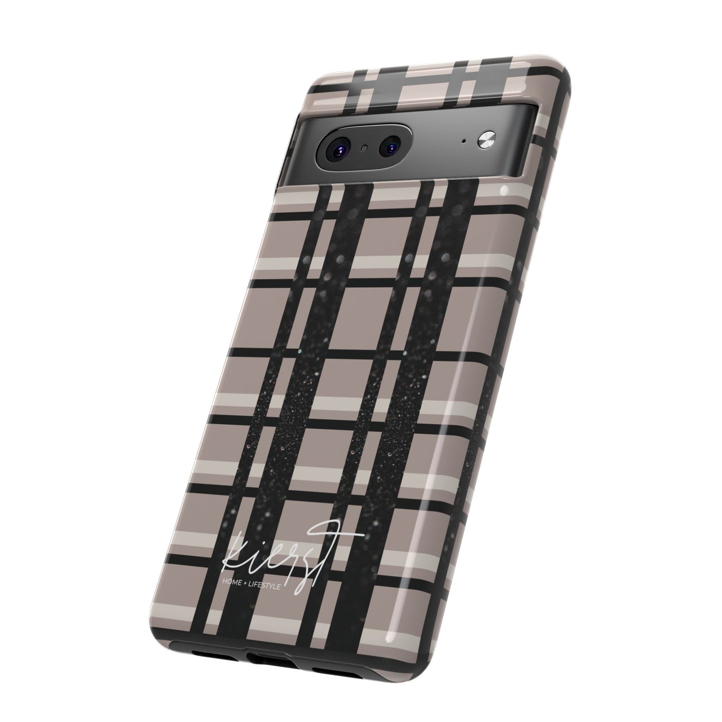 Elevated Neutrals Plaid Google Pixel Case | Taupe, Cream, & Black—Refined, Not Routine