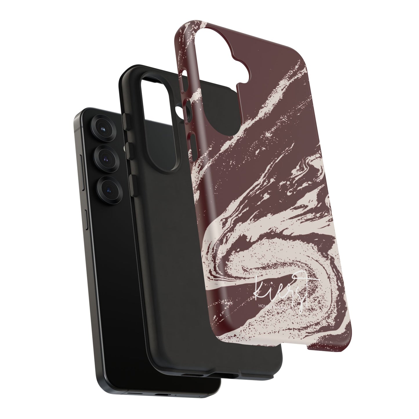 Cream Marble on Signature Velvet Noir Samsung Galaxy Phone Case