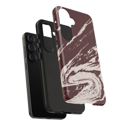 Cream Marble on Signature Velvet Noir Samsung Galaxy Phone Case