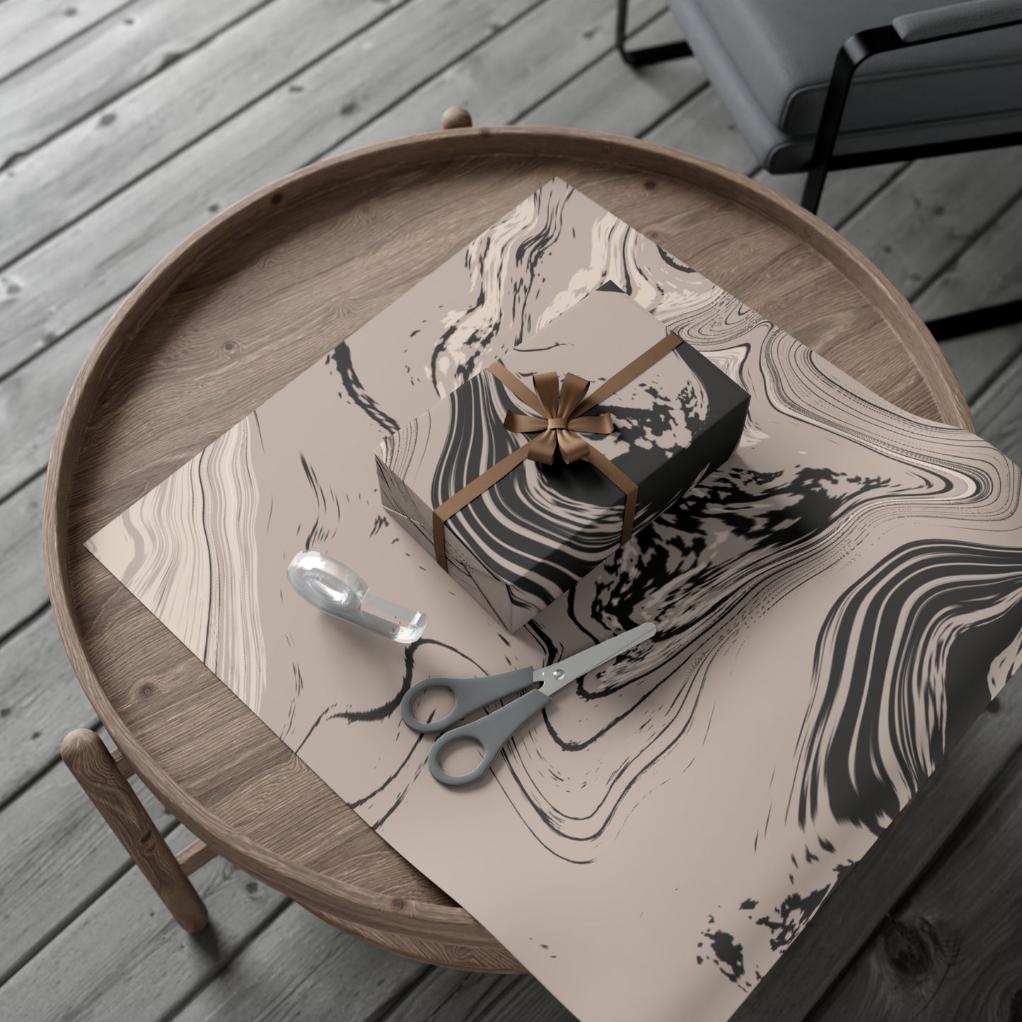 Cream, Grey, and Taupe Marble Gift Wrapping Paper