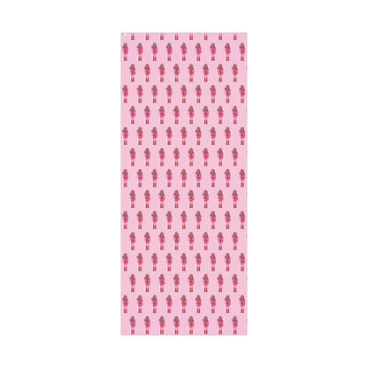 Tan Nutcracker on Pink Wrapping paper
