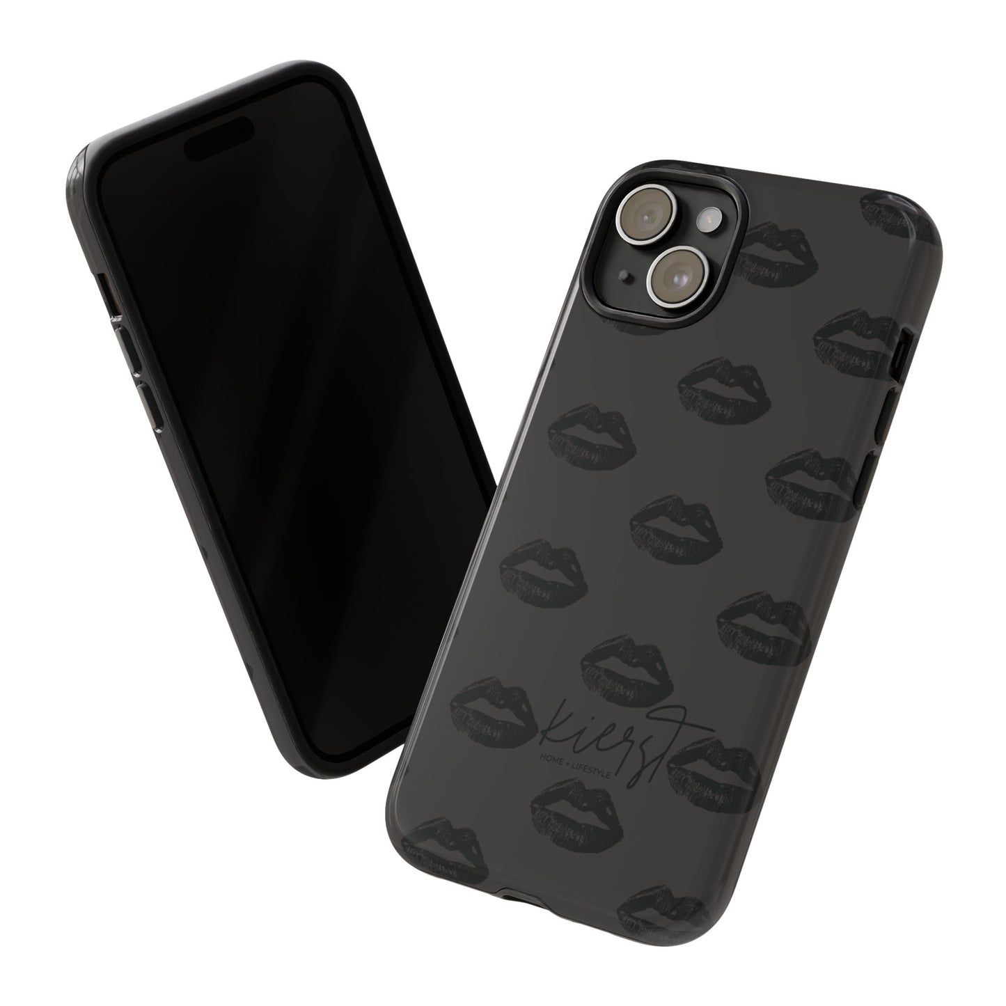 Black Lips on Charcoal iPhone Case