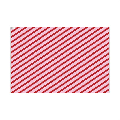 Pink and Red Diagnol Striped Wrapping paper