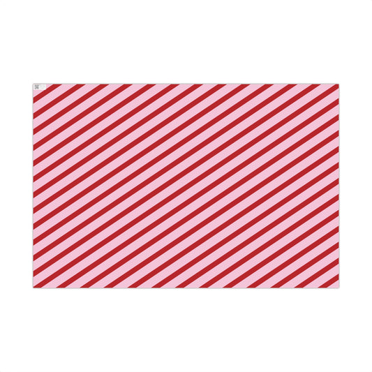 Pink and Red Diagnol Striped Wrapping paper