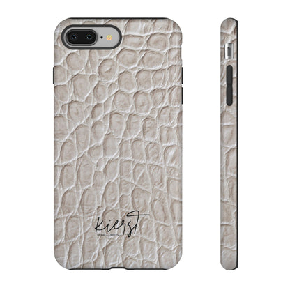 Cream Reptile Print iPhone Case