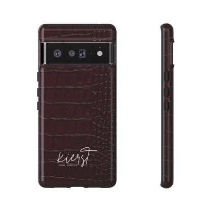 Signature Velvet Noir Crocodile Print Google Pixel Phone Case