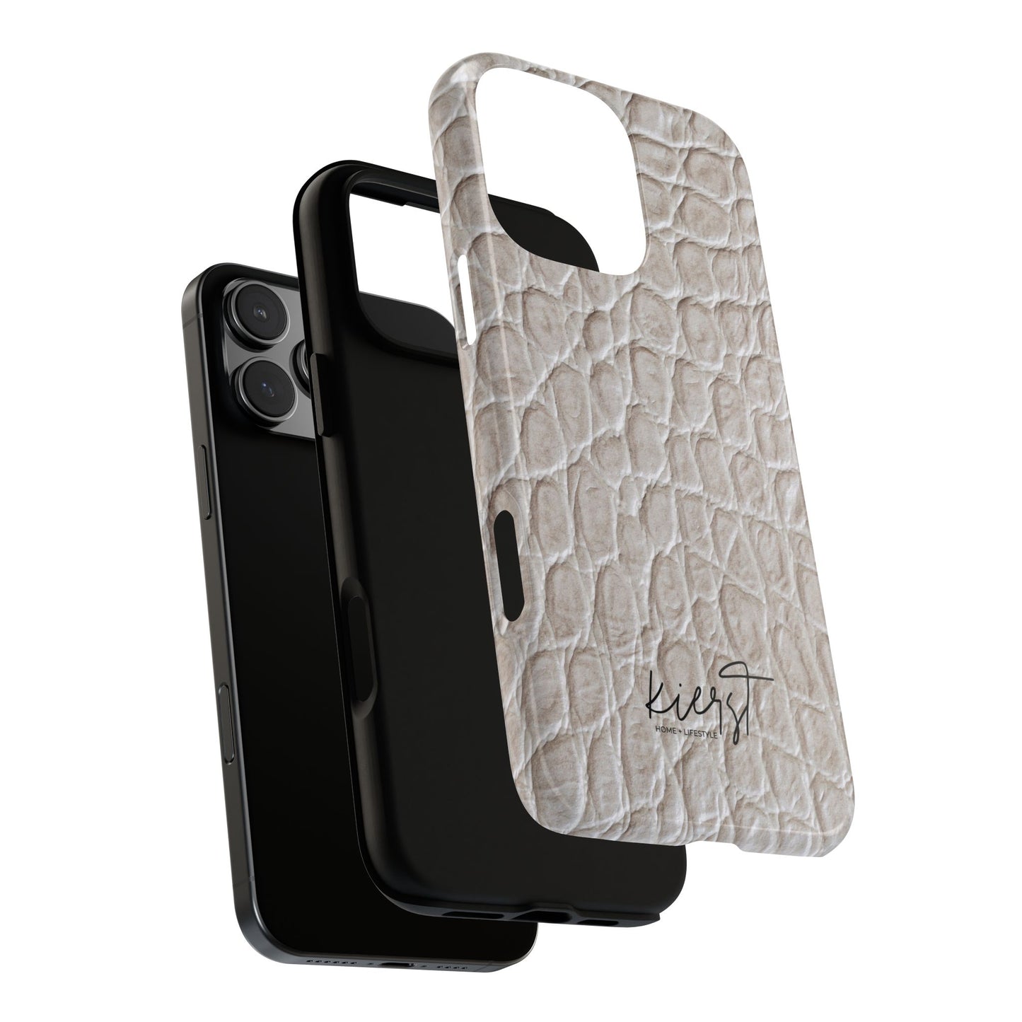 Cream Reptile Print iPhone Case