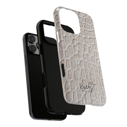 Cream Reptile Print iPhone Case
