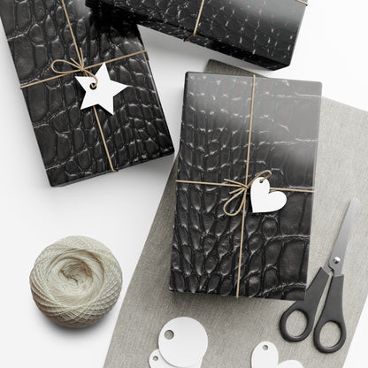 Black Alligator Print Gift Wrapping Paper