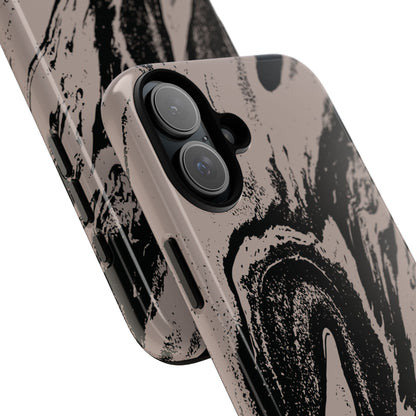 Taupe and Black Marble iPhone Case