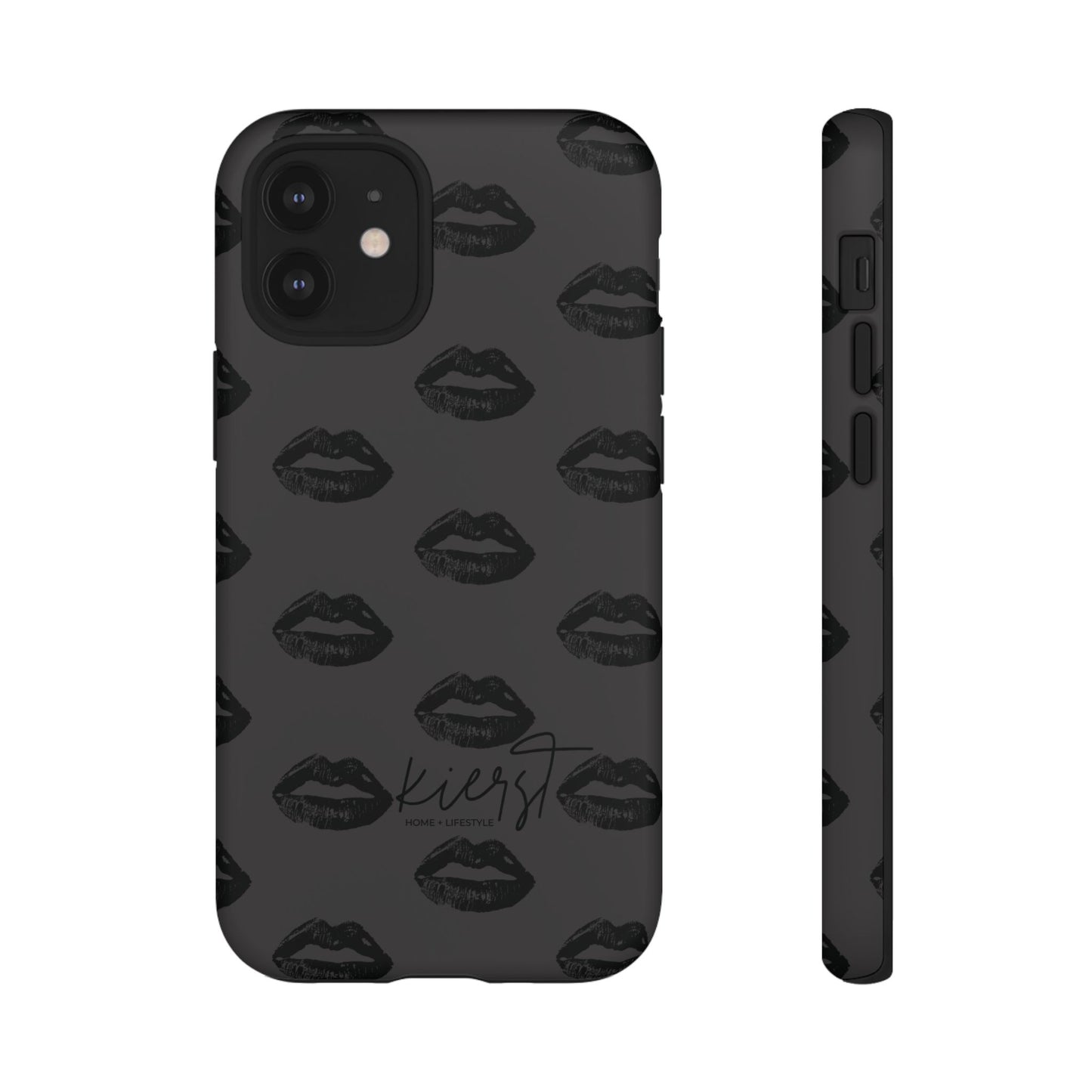Black Lips on Charcoal iPhone Case