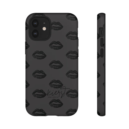 Black Lips on Charcoal iPhone Case