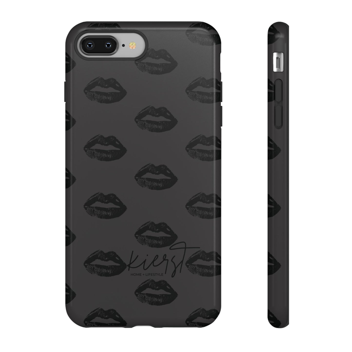 Black Lips on Charcoal iPhone Case