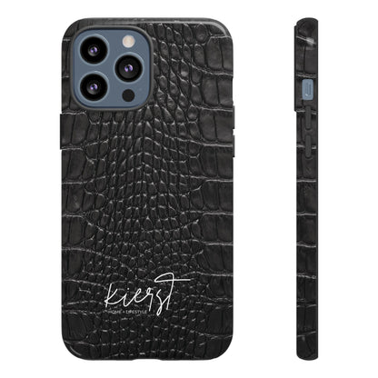 Black Alligator Print iPhone Case
