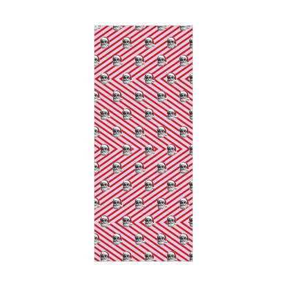 Cool Santa on Pink and Red Diagonal Striped Gift Wrapping paper