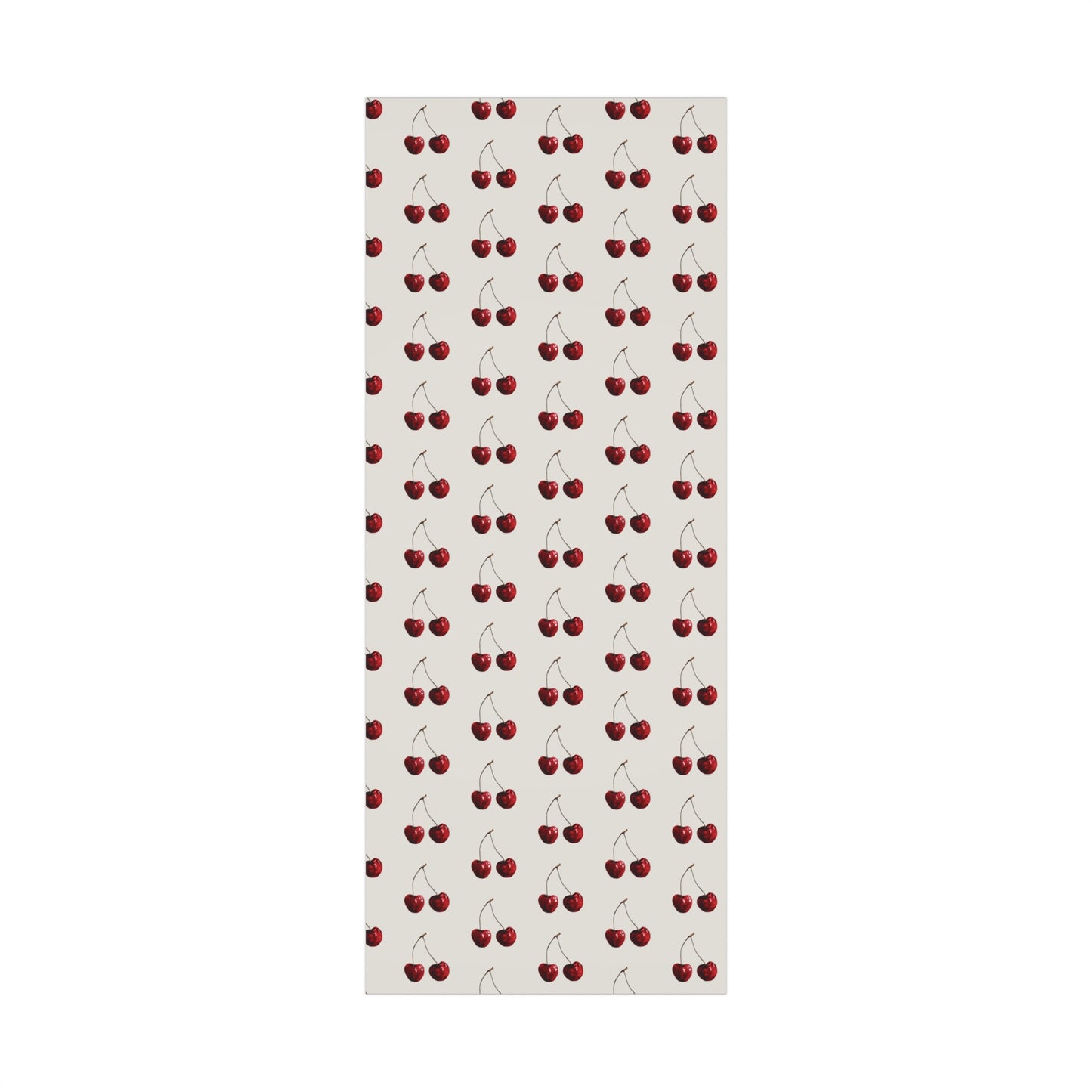 Moody Cherry Stem Gift Wrapping Paper – Glossy Red Fruit on Bone Color