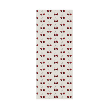 Moody Cherry Stem Gift Wrapping Paper – Glossy Red Fruit on Bone Color