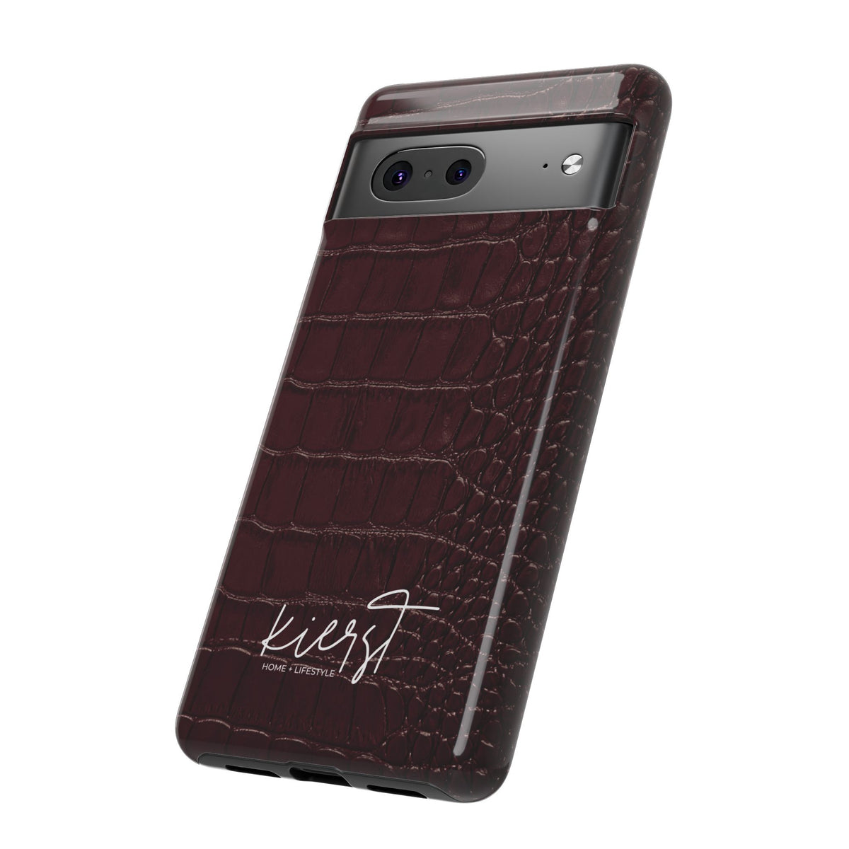 Signature Velvet Noir Crocodile Print Google Pixel Phone Case