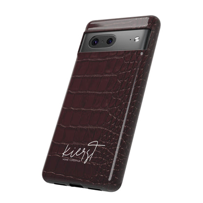 Signature Velvet Noir Crocodile Print Google Pixel Phone Case