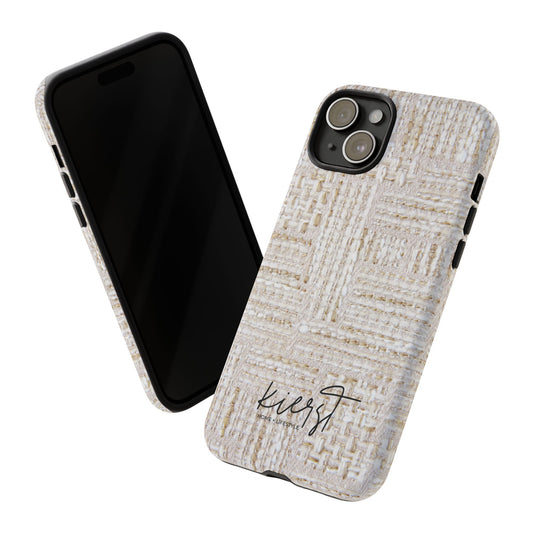Cream + Gold Tweed Print iPhone Case