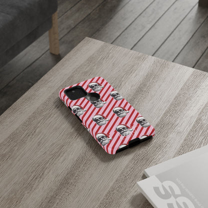 Holiday 25 Cool Santa on Pink and Red Diagonal Striped Google Pixel Phone Case