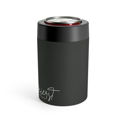 Who I Love Can Holder – Black with Pastel Smiley & Pride Message