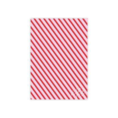 Holiday 25 Pink and Red Diagonal Striped Post-it® Note Pad