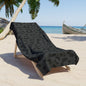 Black on Grey Leopard Beach Towel