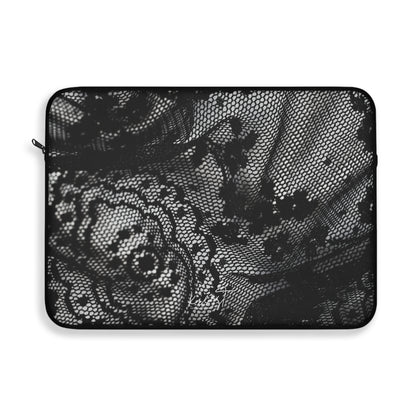 Black + White Lace Print Laptop Sleeve