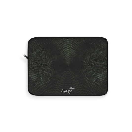 Deep Rich Green Snake Print Laptop Sleeve