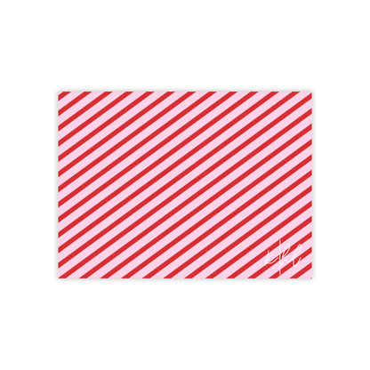 Holiday 25 Pink and Red Diagonal Striped Post-it® Note Pad