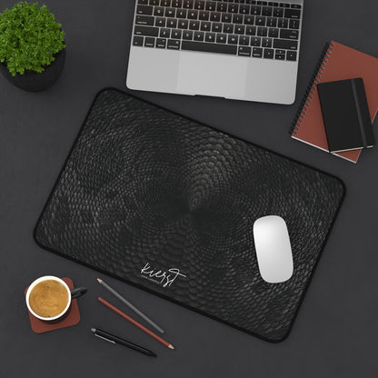 Black + Grey Snake Print Desk Mat