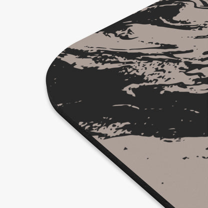 Black Marble on Taupe Mouse Pad (Rectangle)