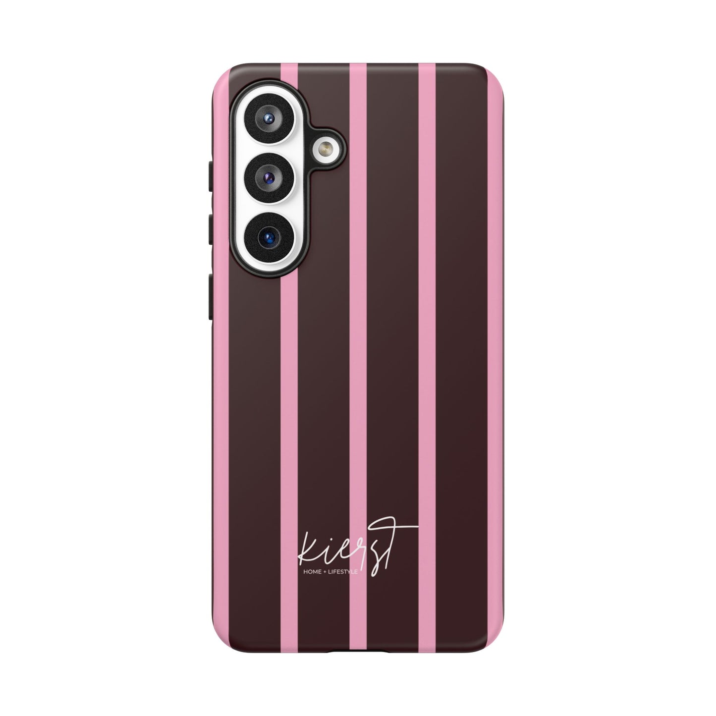 Signature Velvet Noir + Pink Stripes Samsung Galaxy Phone Case