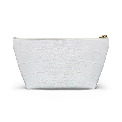 White Alligator Accessory Pouch w T-bottom