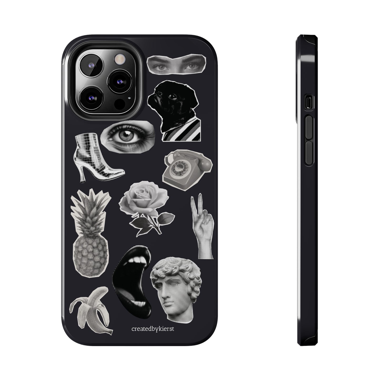 Black & White Vintage Sticker Design iPhone Case