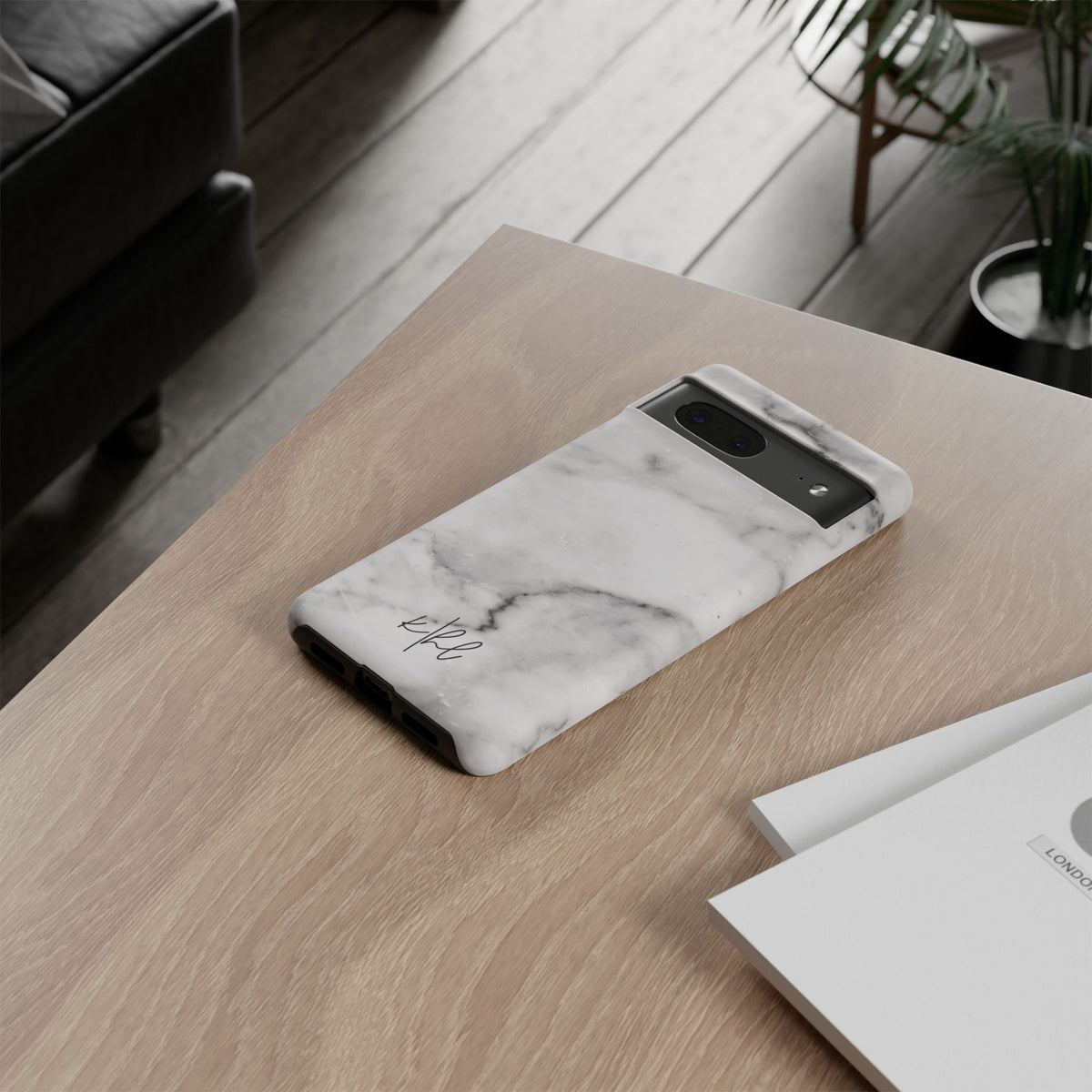 Lived-In White and Grey Marble Google Pixel Case