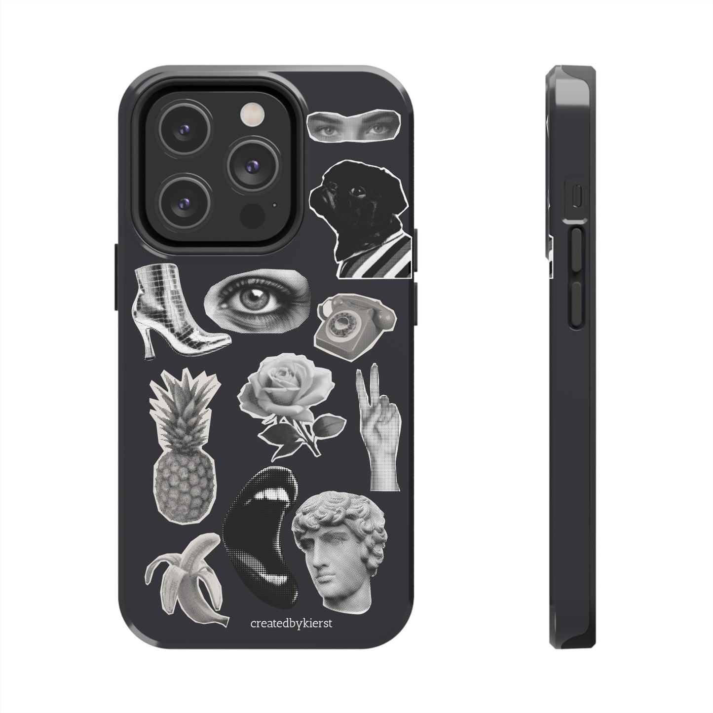 Black & White Vintage Sticker Design iPhone Case