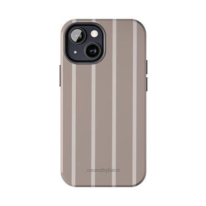 Cream and Brown Vertical Striped iPhone Case