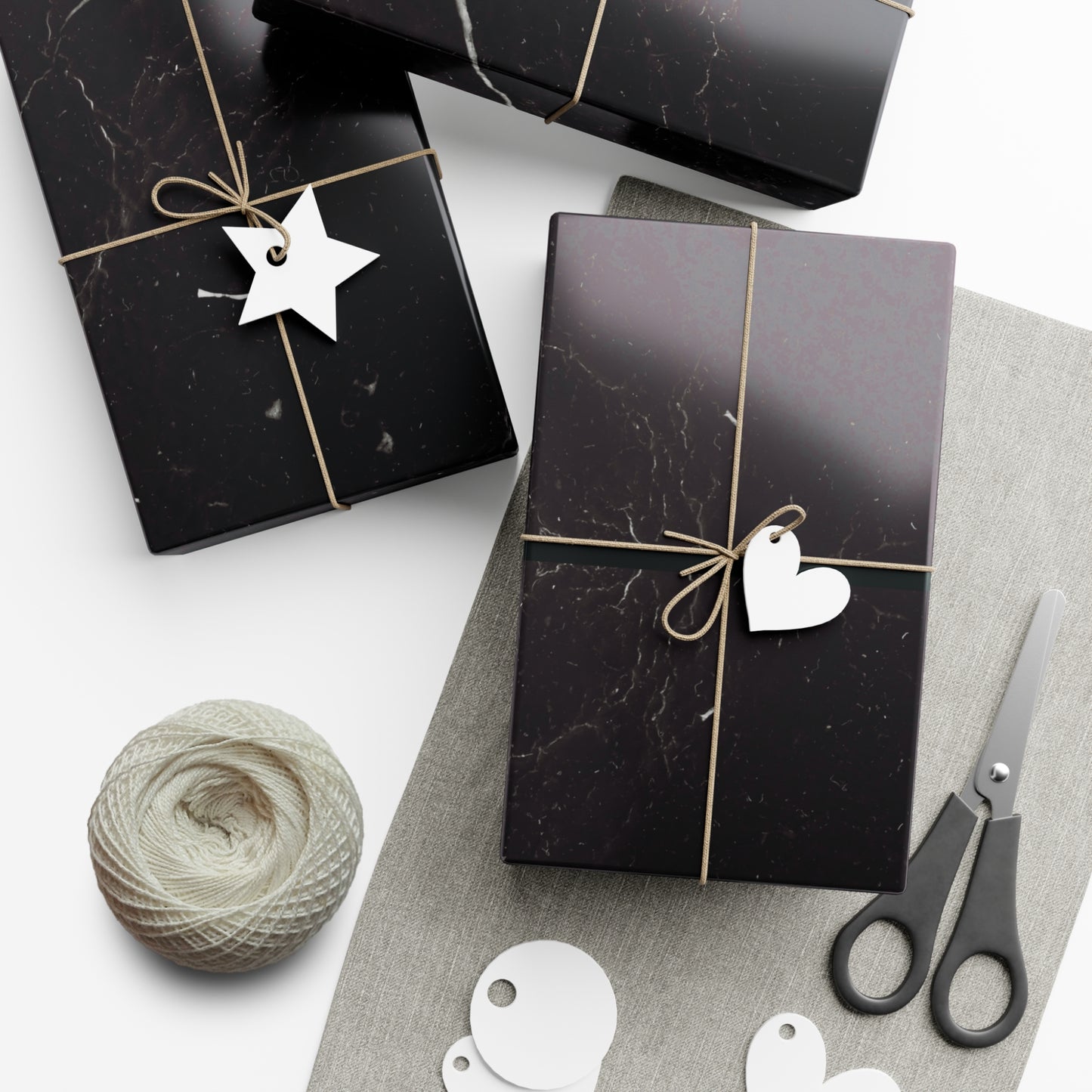 Black Marble Gift Wrapping Paper – Black and White Stone-Inspired Print