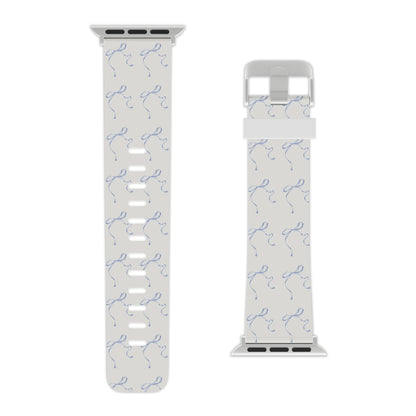 Multiple Thin Blue Bows Apple Watch Band