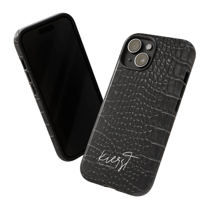 Black Alligator Print iPhone Case | Minimalist Edge Meets Everyday Function