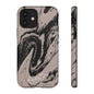 Taupe and Black Marble iPhone Case