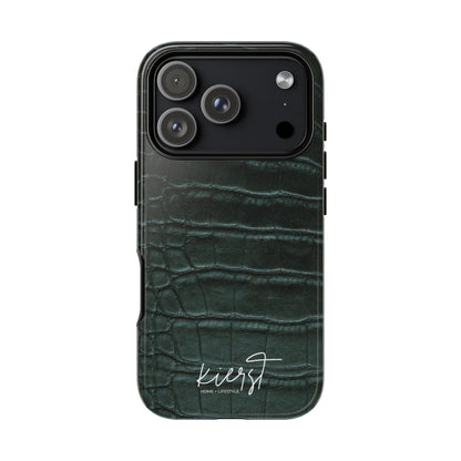 Emerald Crocodile Print iPhone Case
