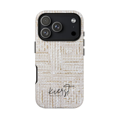 Cream + Gold Tweed Print iPhone Case