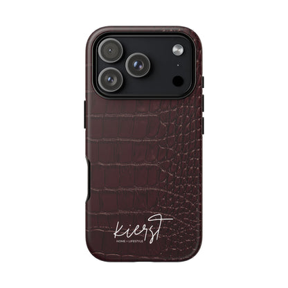 Signature Velvet Noir Crocodile Print iPhone Case