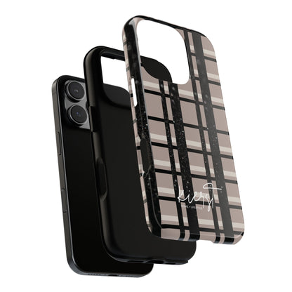 Elevated Neutrals Plaid iPhone Case | Classic Pattern, Modern Contrast