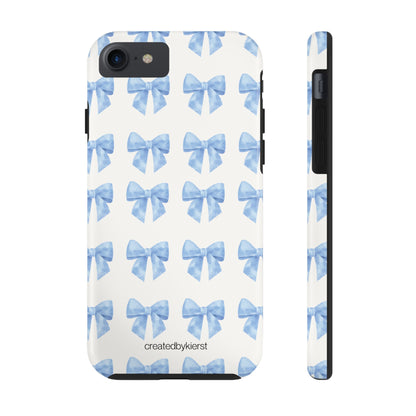 Multiple Blue Bows on Beige iPhone Case